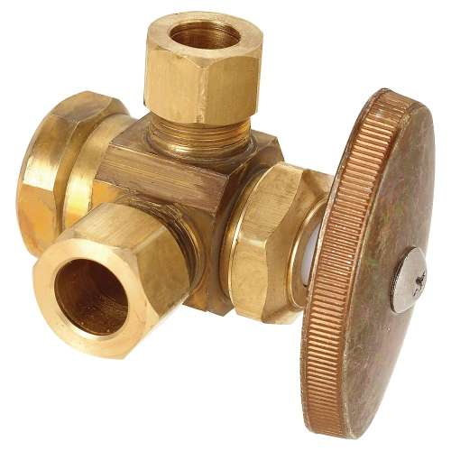 1/2 in. FIP x 1/2 in. O.D. Comp x 1/2 in. O.D. Comp FIP x Dual Outlet Stop