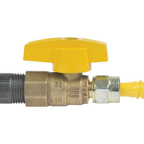 3/8 in. OD Flare (9/16-24 Fine Thread) x 1/2 in. FIP Gas Ball Valve