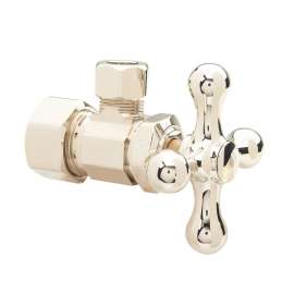 1/2 in. Nom Comp x 3/8 in. O.D. Comp With Cross Handle - Angle Multi-Turn Stop