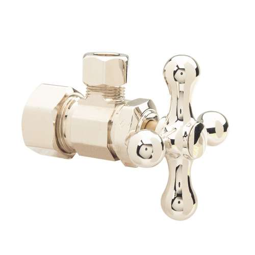 1/2 in. Nom Comp x 3/8 in. O.D. Comp With Cross Handle - Angle Multi-Turn Stop