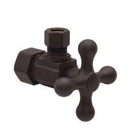 1/2 in. Nom Comp x 3/8 in. O.D. Comp With Cross Handle Stop - Angle 1/4 Turn Ball Stop