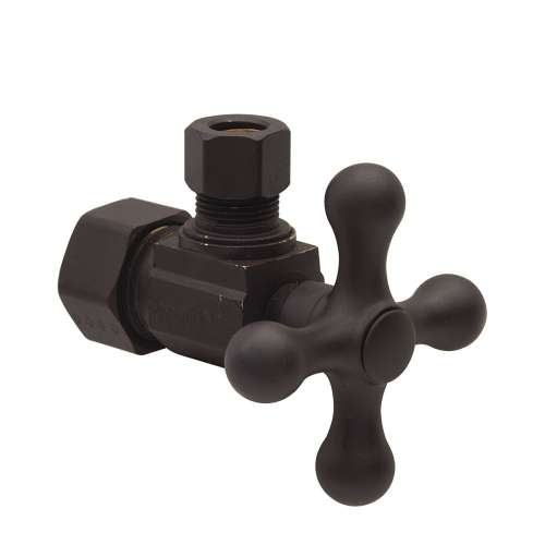 1/2 in. Nom Comp x 3/8 in. O.D. Comp With Cross Handle Stop - Angle 1/4 Turn Ball Stop