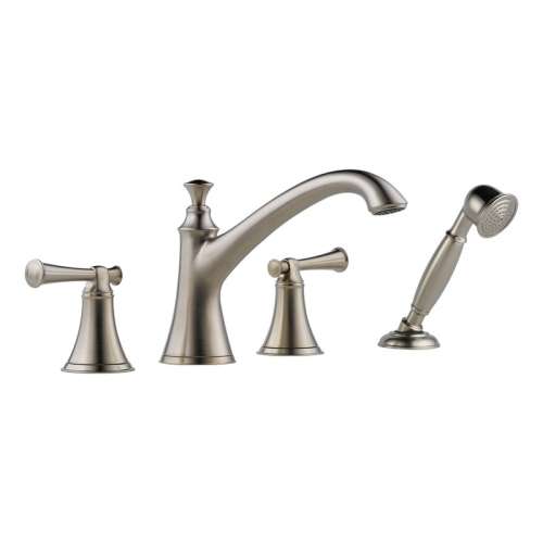 Less Handles Roman Tub Trim With Hand Shower in Brushed Nickel