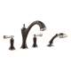 Less Handles Roman Tub Trim With Hand Shower in Polished Nickel/Cocoa Bronze