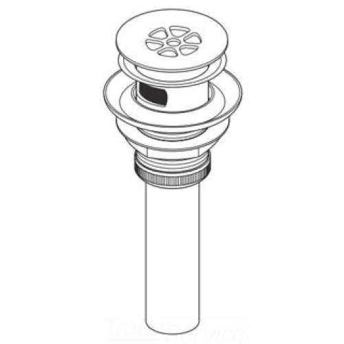 Grid Strainer Drain Assembly with Overflow Hole in Matte Black