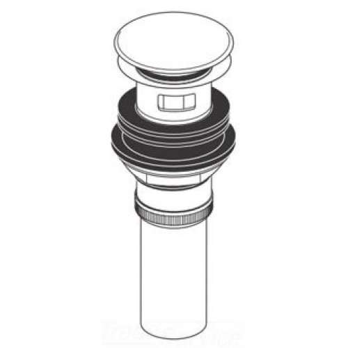 Pop-Up Drain Assembly with Overflow Hole in Polished Nickel