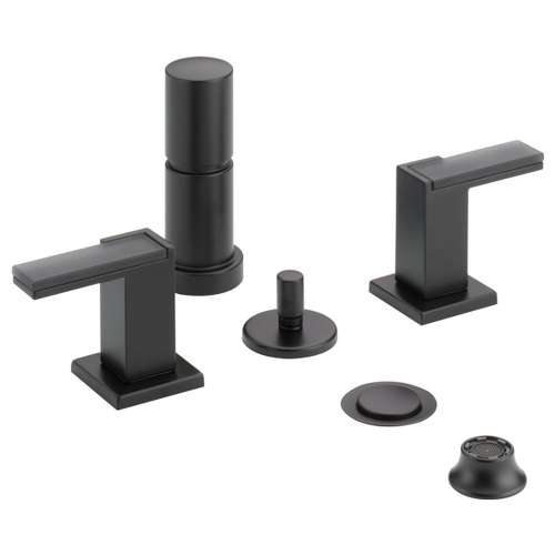 Bidet Faucet Less Handles in Matte Black Finish