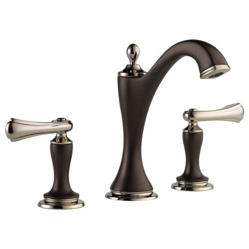 Widespread Lavatory Faucet Less Handles in Cocoa Bronze/Polished Nickel Finish, 1.2gpm Flow Rate