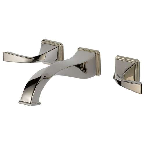 Two Handle Wall-Mount Lavatory Faucet in Polished Nickel Finish, 1.2gpm Flow Rate