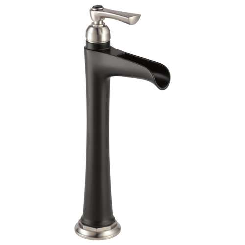 Single Handle Vessel Lavatory Faucet in Luxe Nickel/Matte Black Finish, 1.2gpm Flow Rate