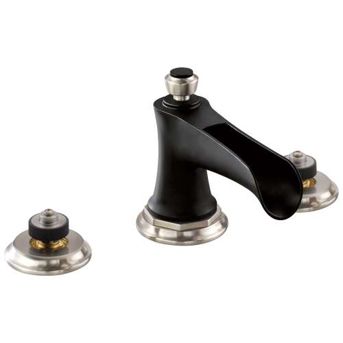 Rook 65361LF-NKBLLHP-ECO Widespread Lavatory Faucet Less Handles in Luxe Nickel/Matte Black Finish, 1.2gpm Flow Rate