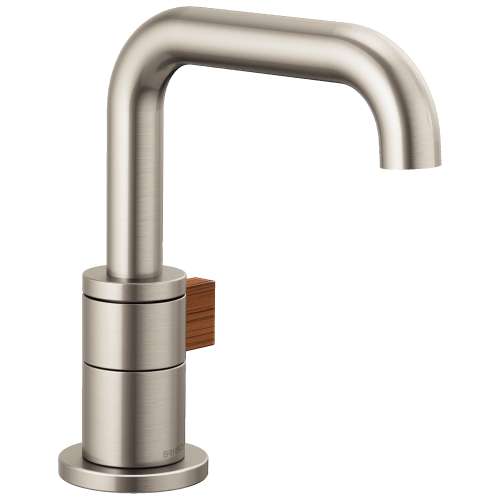 Single-Handle Lavatory Faucet in Luxe Nickel/Teak Wood Finish, 1.5gpm Flow Rate