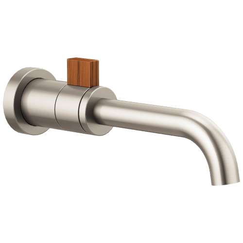 Wall Mount Lavatory in Luxe Nickel/Teak Wood Finish, 1.5gpm Flow Rate