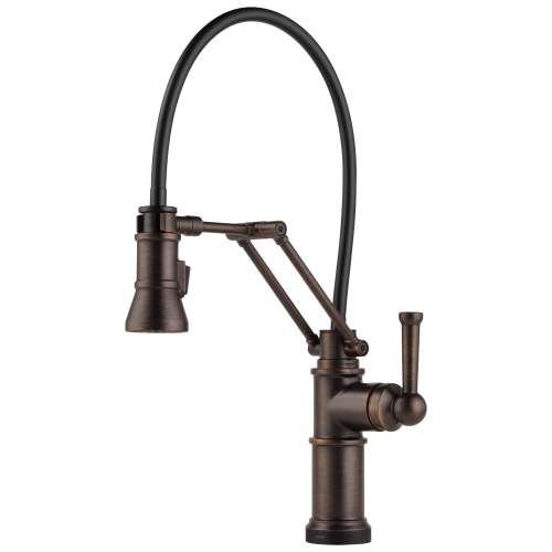Single Handle Articulating Kitchen Faucet with SmartTouch Technology in Venetian Bronze Finish