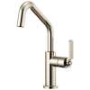 Bar Faucet with Angled Spout and Industrial Handle in Polished Nickel Finish