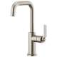 Bar Faucet with Square Spout and Industrial Handle in Stainless Finish