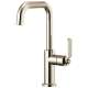 Bar Faucet with Square Spout and Industrial Handle in Polished Nickel Finish