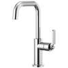 Bar Faucet with Square Spout and Industrial Handle in Chrome Finish