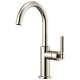 Bar Faucet with Arc Spout and Knurled Handle in Polished Nickel Finish
