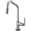 SmartTouch Pull-Down Faucet with Angled Spout and Knurled Handle in Chrome Finish