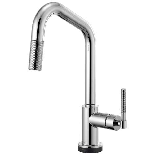 SmartTouch Pull-Down Faucet with Angled Spout and Knurled Handle in Chrome Finish