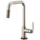 SmartTouch Pull-Down Faucet with Square Spout and Industrial Handle in Stainless Finish
