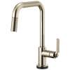 SmartTouch Pull-Down Faucet with Square Spout and Industrial Handle in Polished Nickel Finish