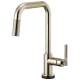 SmartTouch Pull-Down Faucet with Square Spout and Knurled Handle in Polished Nickel Finish