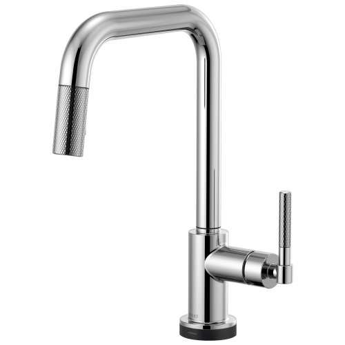 SmartTouch Pull-Down Faucet with Square Spout and Knurled Handle in Chrome Finish