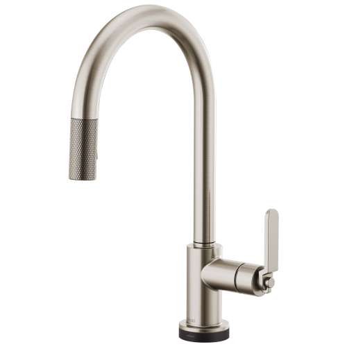 SmartTouch Pull-Down Faucet with Arc Spout and Industrial Handle in Stainless Finish