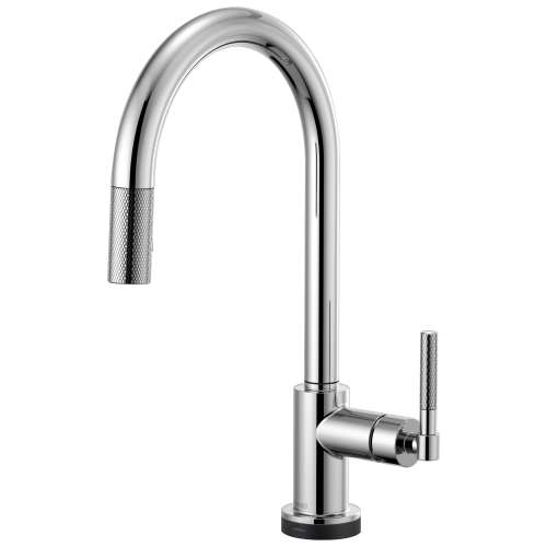 SmartTouch Pull-Down Faucet with Arc Spout and Knurled Handle in Chrome Finish