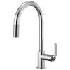 Pull-Down Faucet with Arc Spout and Industrial Handle in Chrome Finish
