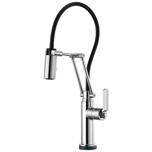 SmartTouch Articulating Faucet with Industrial Handle in Chrome Finish