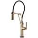 SmartTouch Articulating Faucet with Knurled Handle in Luxe Gold Finish