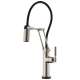 SmartTouch Articulating Faucet with Knurled Handle in Stainless Finish