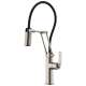 Articulating Faucet with Industrial Handle in Stainless Finish