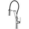 Articulating Faucet with Industrial Handle in Chrome Finish