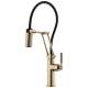 Articulating Faucet with Knurled Handle in Luxe Gold Finish