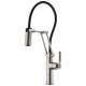 Articulating Faucet with Knurled Handle in Stainless Finish