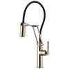 Articulating Faucet with Knurled Handle in Polished Nickel Finish