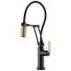 SmartTouch Articulating Faucet with Industrial Handle in Matte Black/Luxe Gold Finish