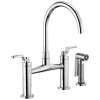 Bridge Faucet with Arc Spout and Industrial Handle in Chrome Finish