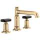 1.5 GPM Widespread Lavatory Faucet with Column Spout and without Handles in Polished Gold Finish