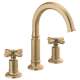 1.5 GPM Widespread Lavatory Faucet with Arc Spout and without Handles in Luxe Gold Finish