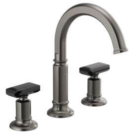 65376LF-SLLHP-M Invari 1.5 GPM Widespread Lavatory Faucet with Arc Spout and without Handles in Luxe Steel Finish