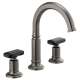 1.5 GPM Widespread Lavatory Faucet with Arc Spout and without Handles in Luxe Steel Finish