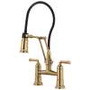 1.8 GPM Articulating Bridge Faucet in Polished Gold Finish