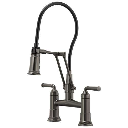 1.8 GPM Articulating Bridge Faucet in Luxe Steel Finish