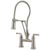 1.8 GPM Articulating Bridge Faucet with Finished Hose in Stainless Finish