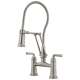 1.8 GPM Articulating Bridge Faucet with Finished Hose in Stainless Finish